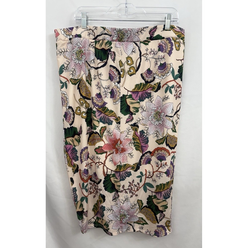 Eloquii Floral Stetch Knit Floral Skirt Womens Plus Size 20 Gathered Drawstring - Picture 2 of 8